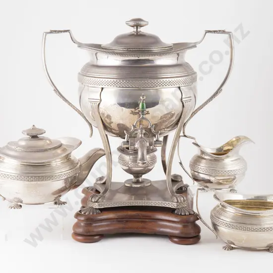 Fine Geo III S/S Four Piece Tea Service