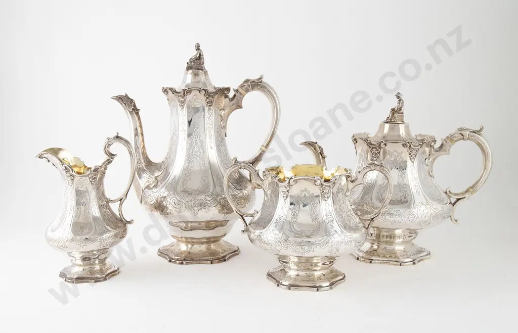 Victorian S/S Four Piece Tea & Coffee Service Image 1++