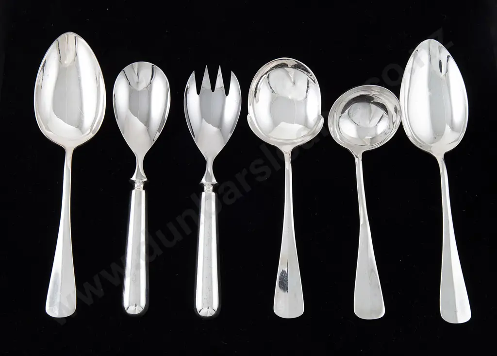 Extensive 126 Piece Sola Hollands Glad Pattern Silver Suite Of Cutlery Image 1++