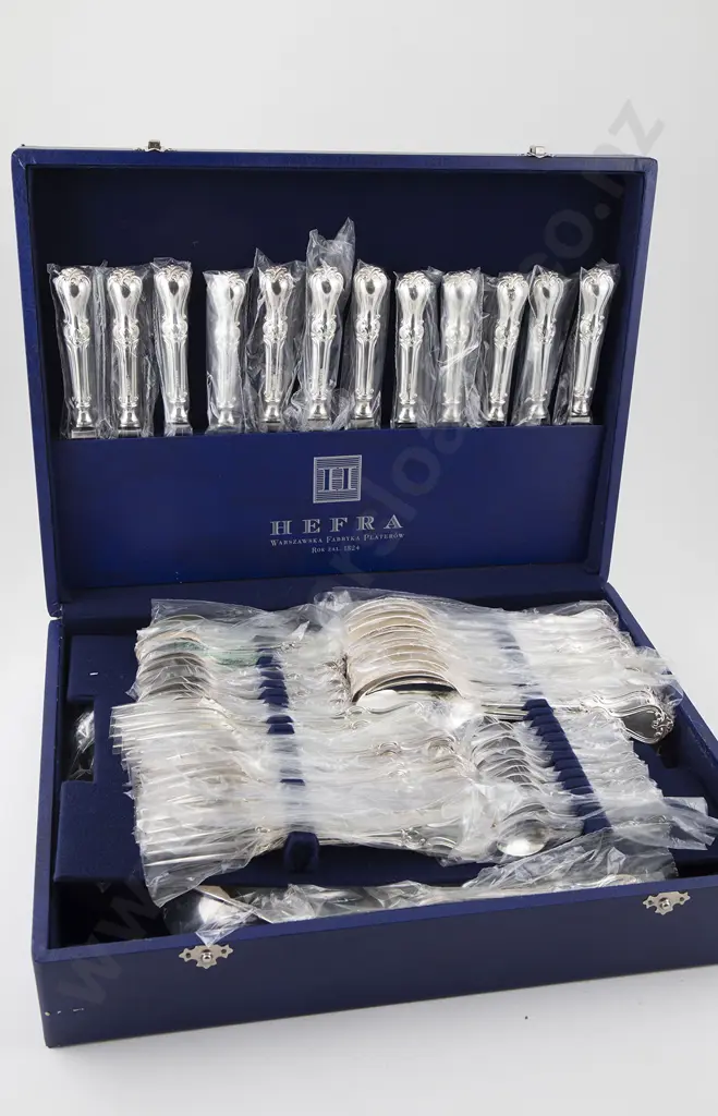 Extensive Cased Eighty Eight Piece K + B Sweden .830 Silver Suite Of Cutlery (Tysk Olga pattern) Image 1++