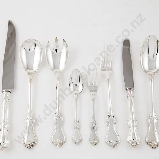 Extensive Cased Eighty Eight Piece K + B Sweden .830 Silver Suite Of Cutlery (Tysk Olga pattern)