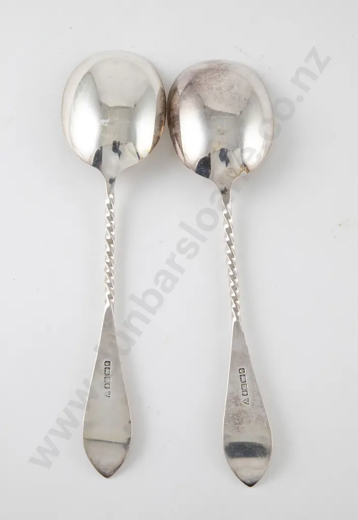 Pair Victorian S/S Berry Spoons Image 1++