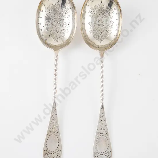 Pair Victorian S/S Berry Spoons