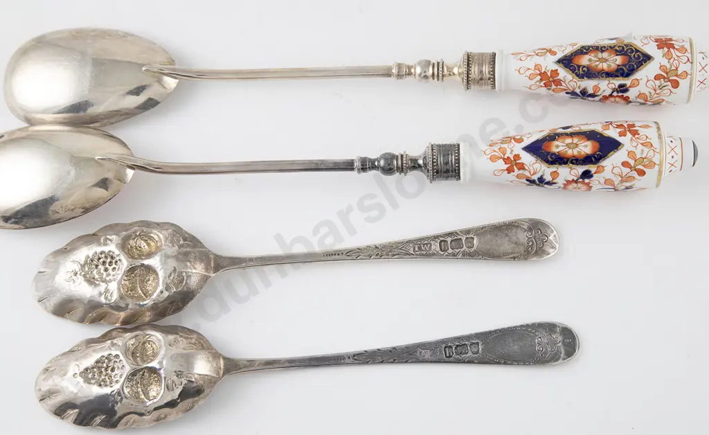 Pair Geo III S/S Berry Spoon & Victorian Salad Servers Image 1++