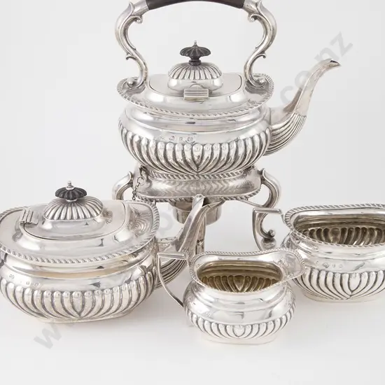 Four Victorian S/S Piece Tea Set