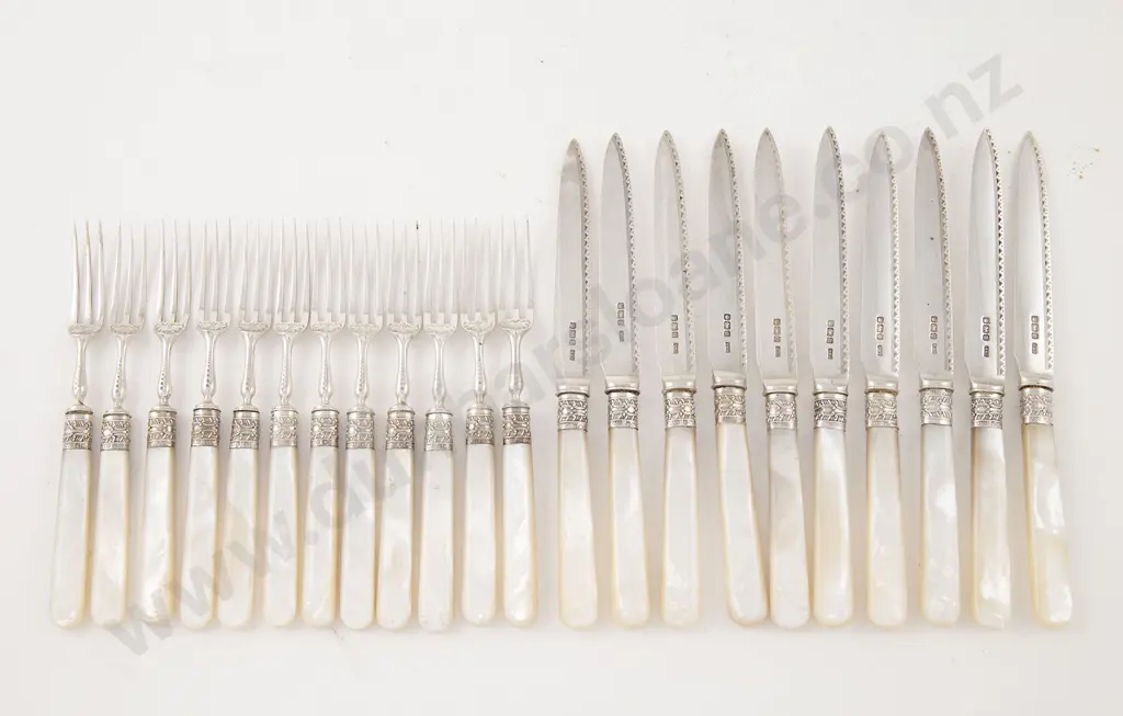 Part Set Of Edw VII S/S Fruit Knives & Forks Image 1++