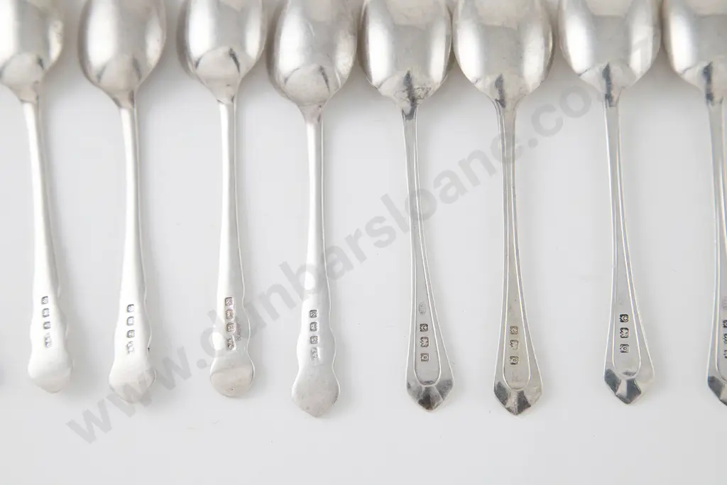 13 Various Geo VI S/S Coffee Spoons Image 1++