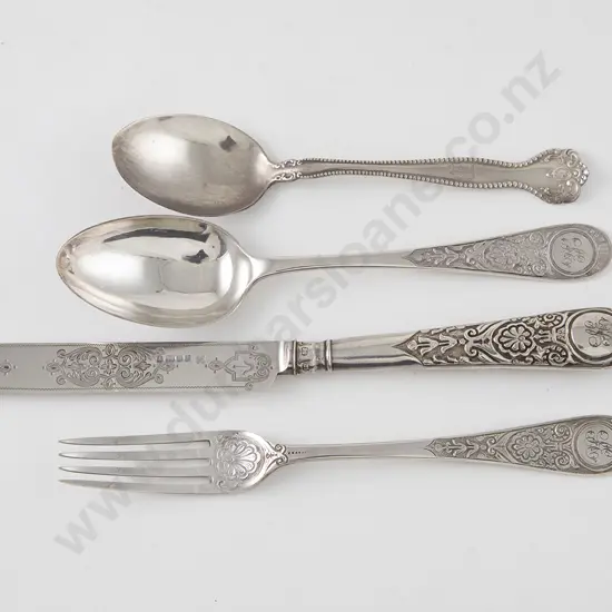 Composed Victorian S/S 3pce Christening Set