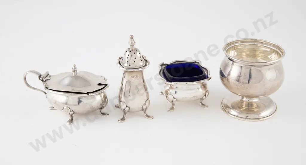 Geo V 3pce S/S Cruet Set Image 1++