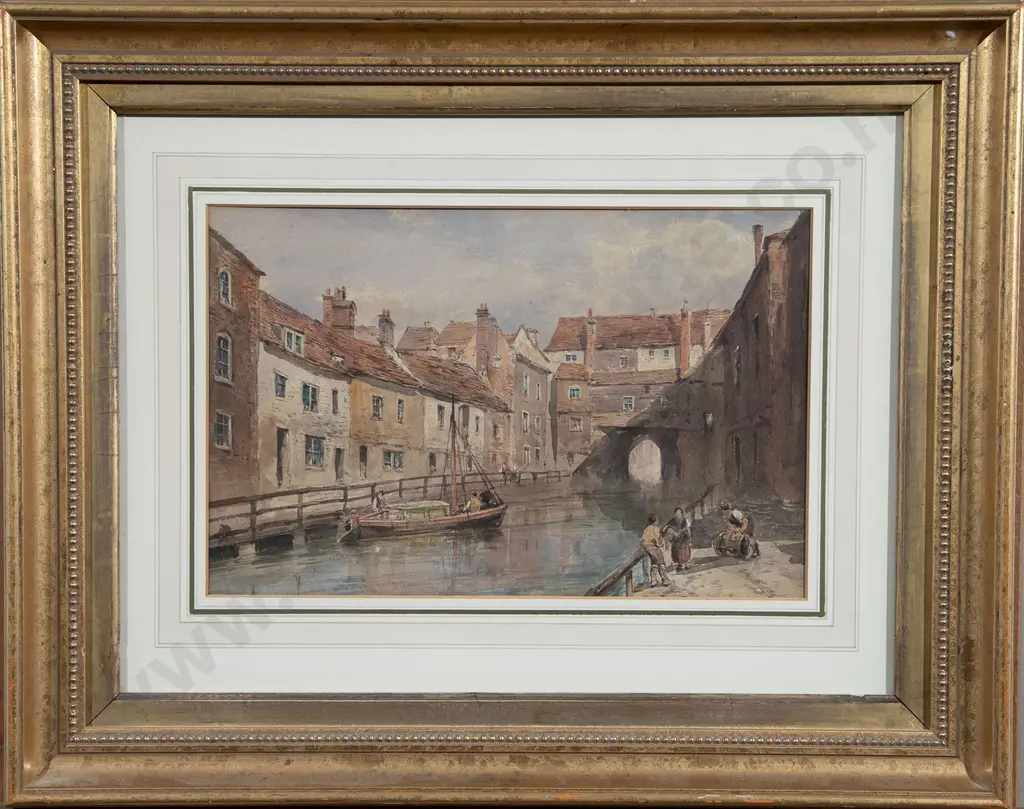 Thomas Fairbourne A 19th Century Canal Scene With Barge Image 1++