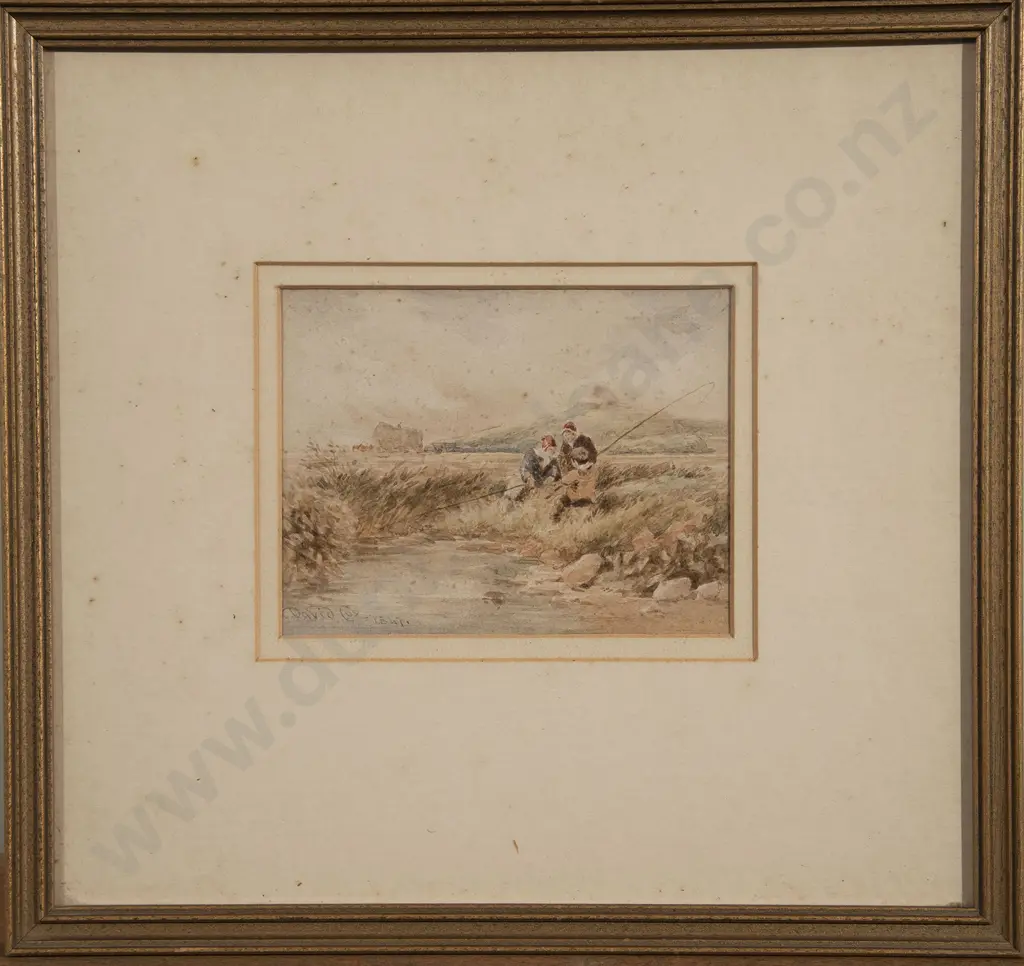 Manner of David Cox - Three Young Boys Fishing Image 1++