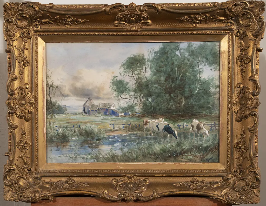 John Hamilton Glass (British) - Pair Scottish Farm Scenes c1900 Image 1++