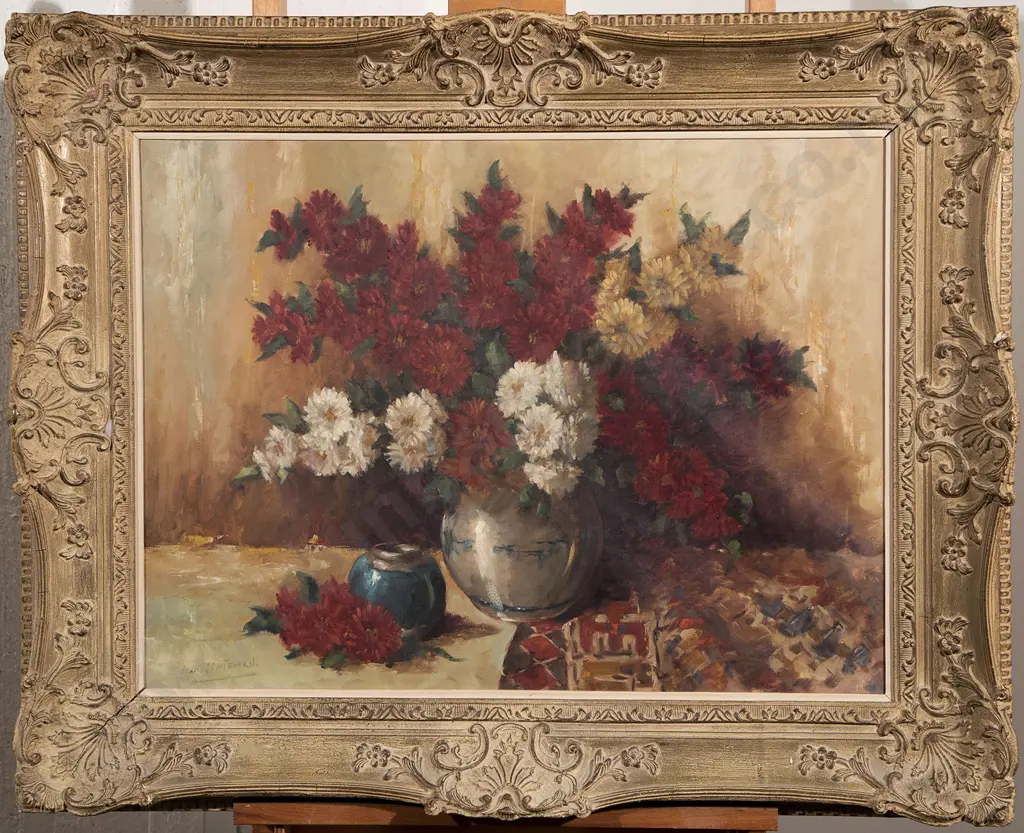 Hans Lenteman (1876-1953) - Still life Vase Of Flowers Image 1++