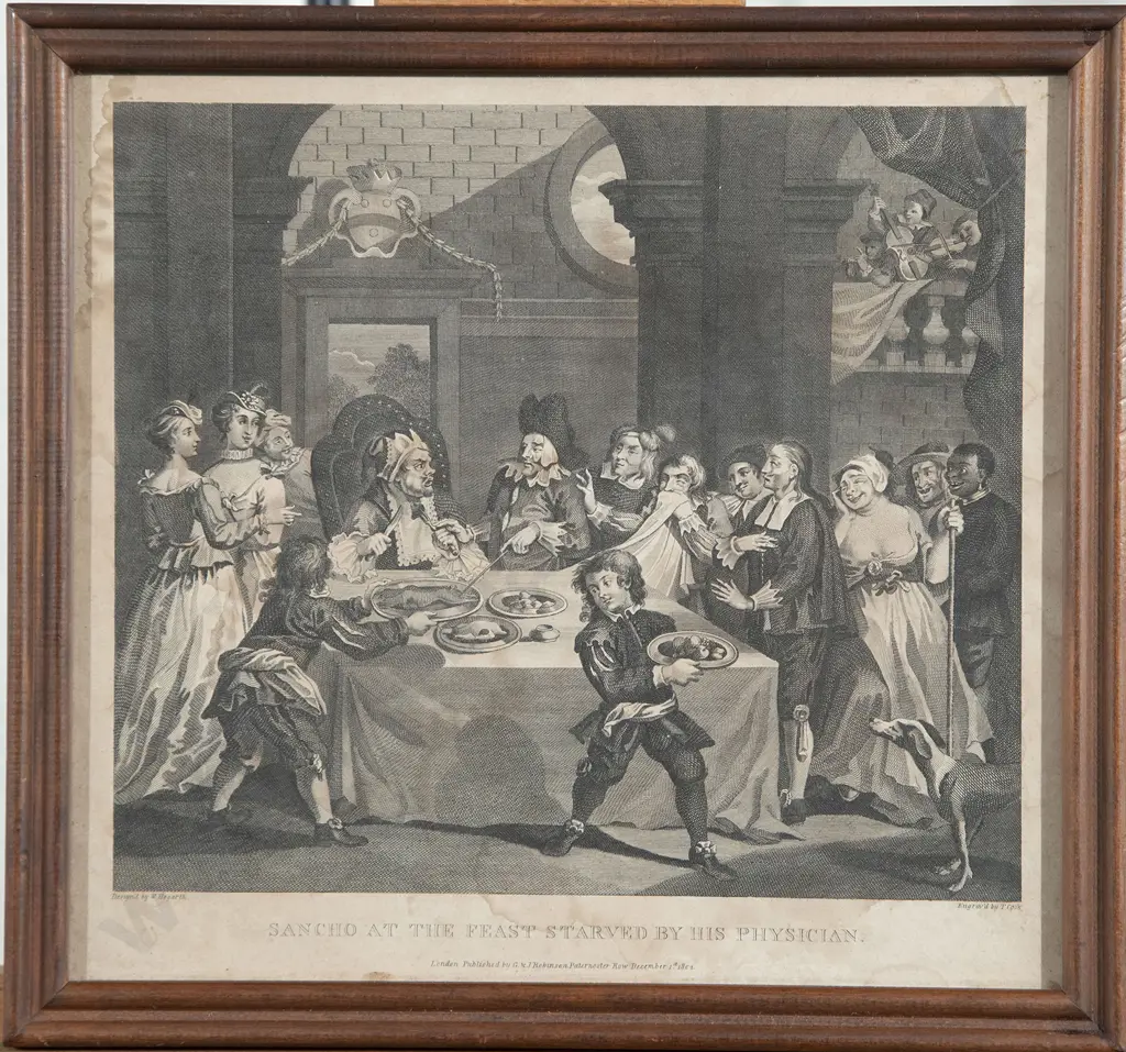 William Hogarth (after) - Sancho At The Feast Starved By His Physician Image 1++