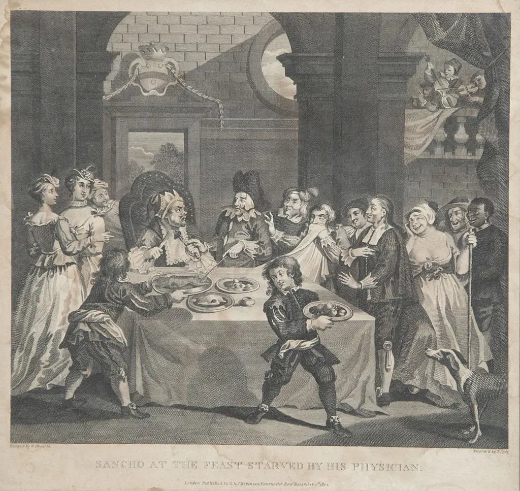 William Hogarth (after) - Sancho At The Feast Starved By His Physician Image 1++