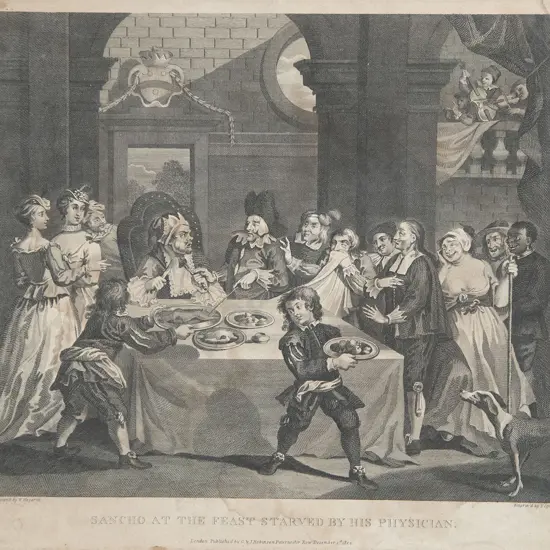 William Hogarth (after) - Sancho At The Feast Starved By His Physician