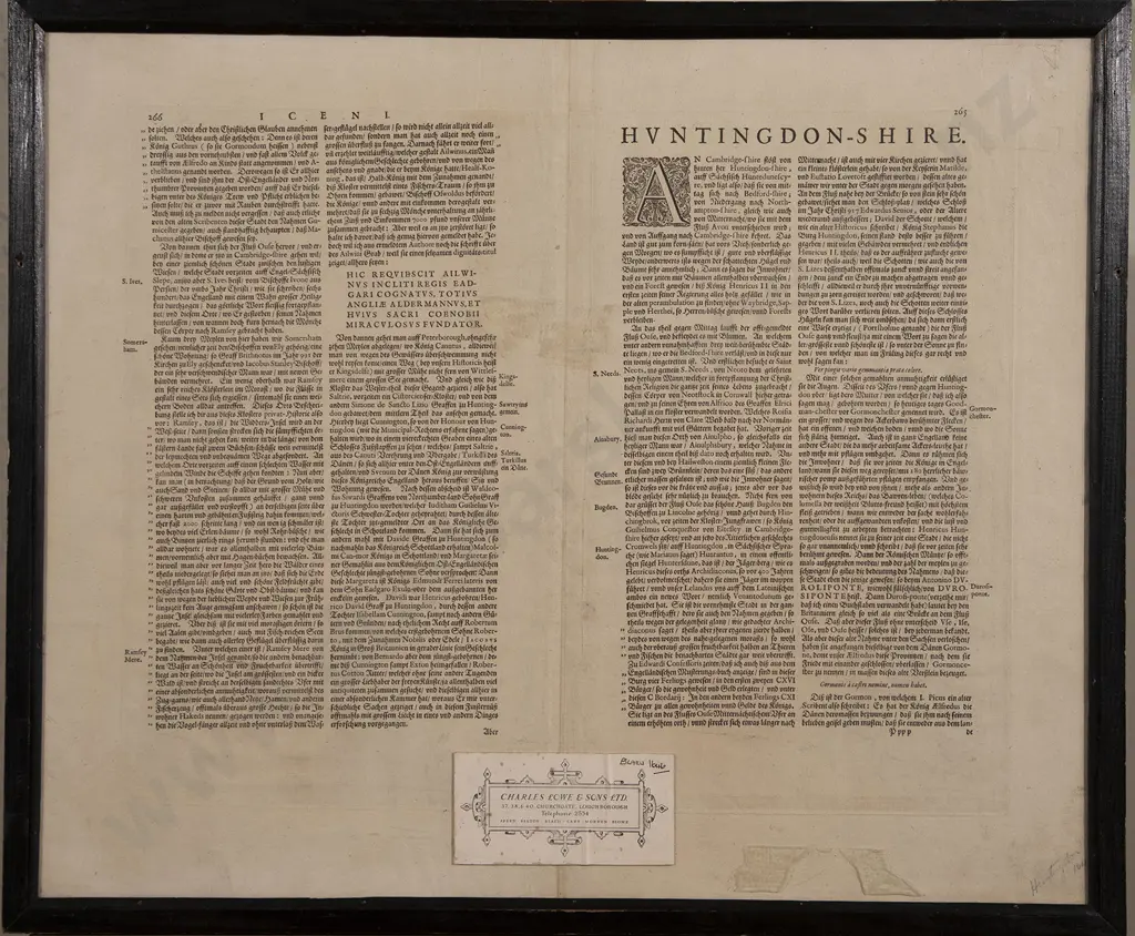 C17th Map Of Huntingdonshire by Jansson Image 1++