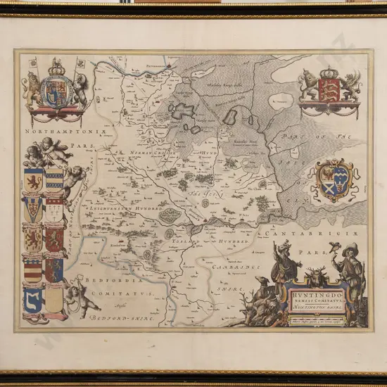 C17th Map Of Huntingdonshire by Jansson