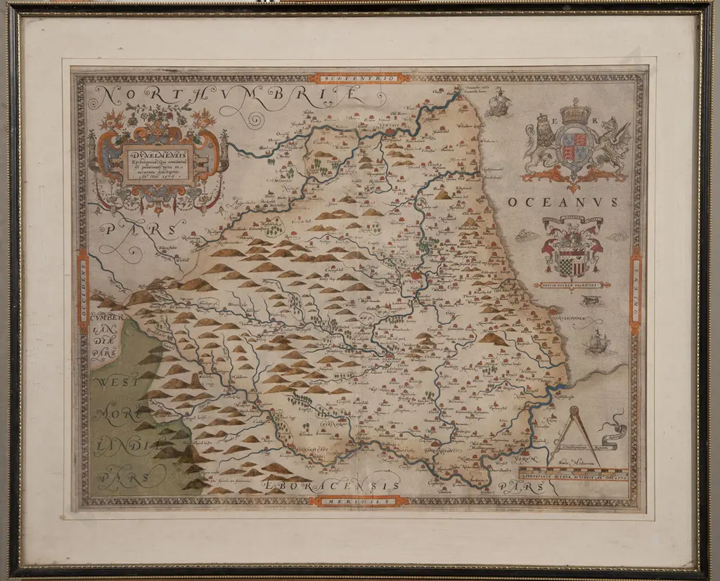 C16th Map Dunelmensis (Northumbrie Image 1++