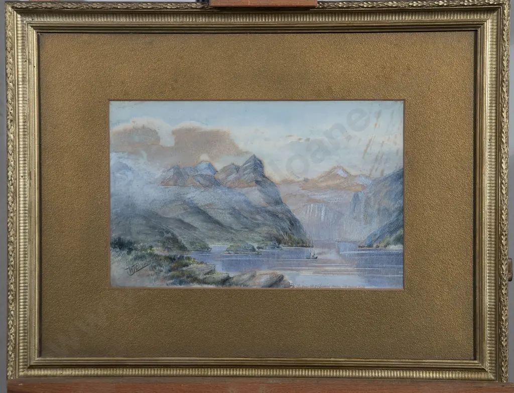 William Ferris Browne - The Union Steam Co SS Tarawera Steaming Into Milford Sound Image 1++