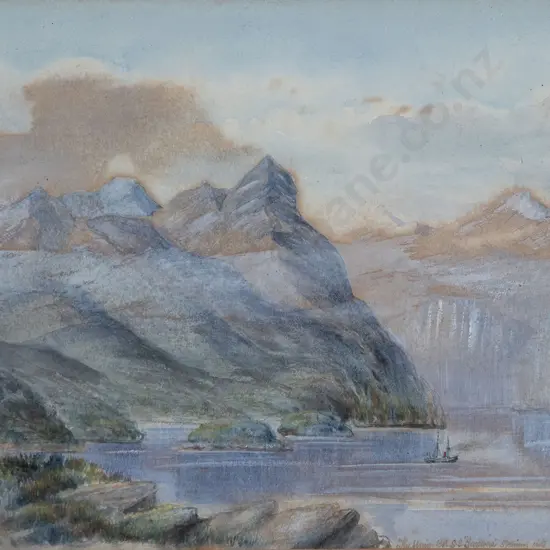 William Ferris Browne - The Union Steam Co SS Tarawera Steaming Into Milford Sound