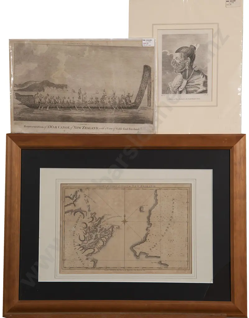 Two C18th Engravings From Cooks Voyages & Chart Of Cook Strait (3) Image 1++