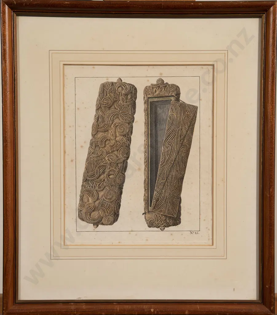 C18th Bookplate Print of Waka Huia (Treasure Boxes) Image 1++
