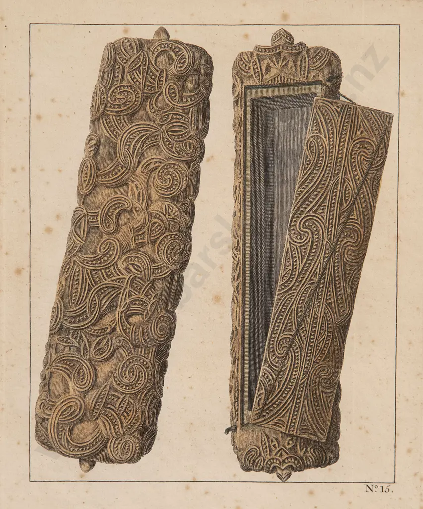 C18th Bookplate Print of Waka Huia (Treasure Boxes) Image 1++