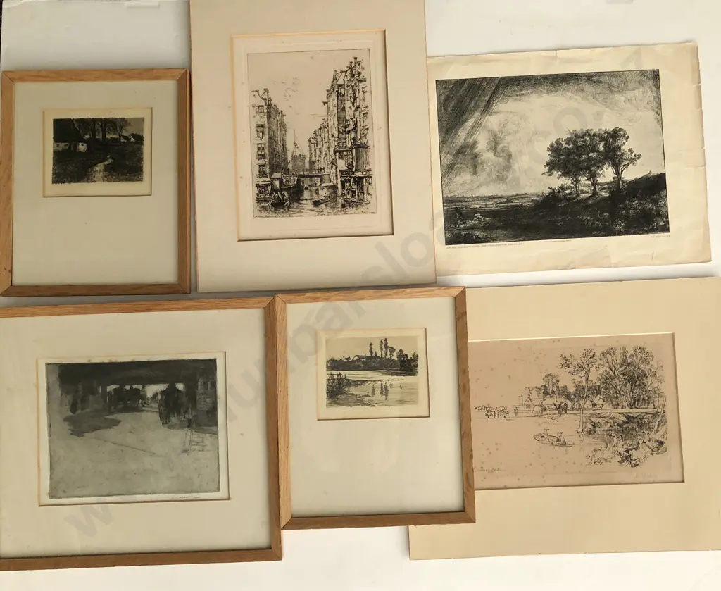 Assorted C19th Etchings & Lithographs (6) Image 1++