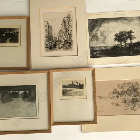 Assorted C19th Etchings & Lithographs (6)