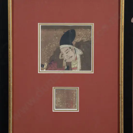 Momoyama Period (1573-1615) Woodblock of Samurai
