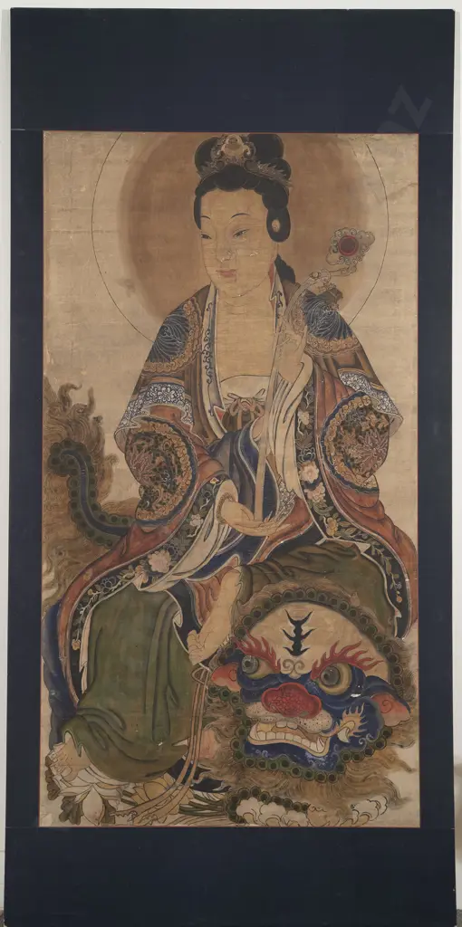 Large Antique Chinese Scroll Portrait of Guanyin Image 1++
