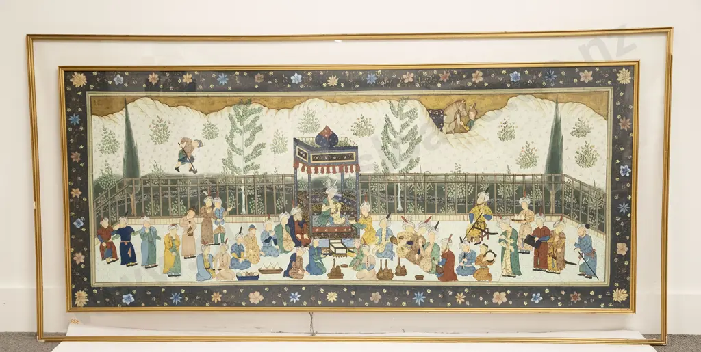 Large C19th Mughal School Study Maharaja and Attendants Image 1++