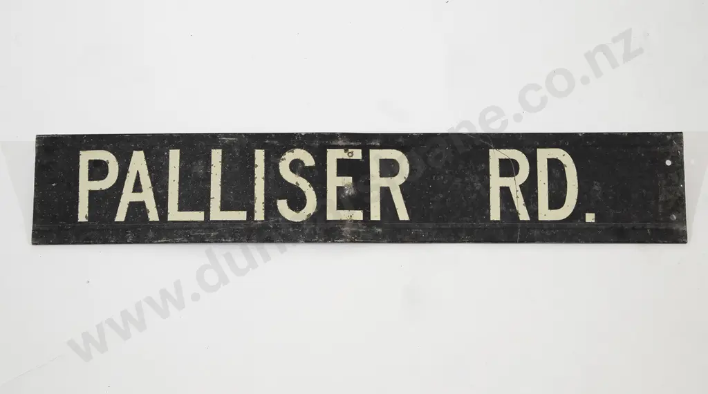 Early Painted Metal Wellington Street Sign Palliser Rd Image 1++
