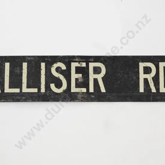 Early Painted Metal Wellington Street Sign Palliser Rd
