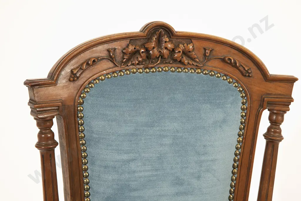 Set Six Late C19th French Walnut Dinning Chairs Image 1++