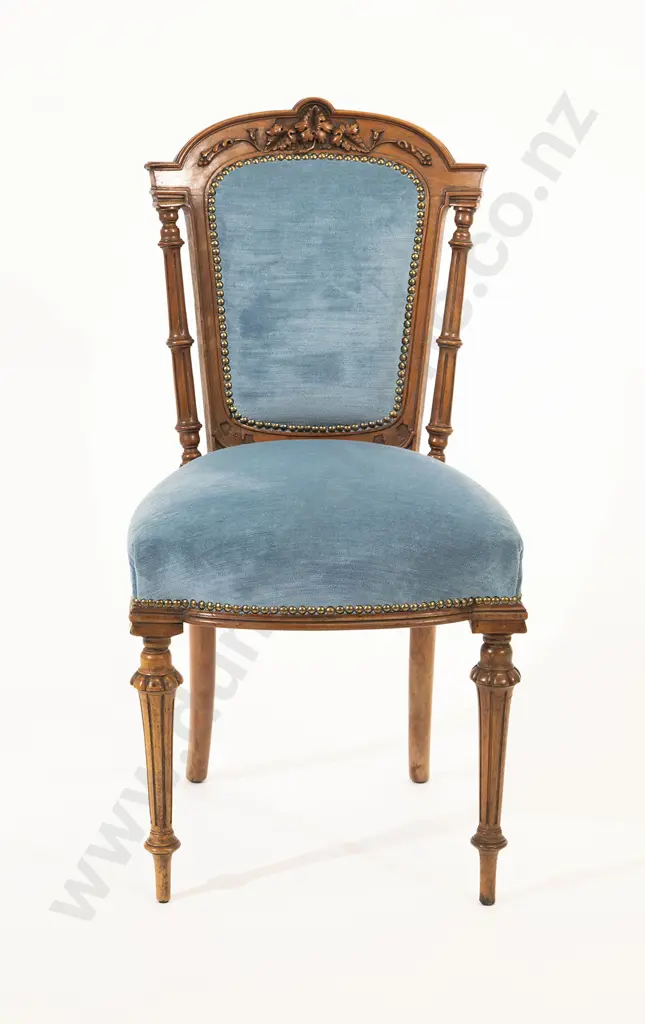 Set Six Late C19th French Walnut Dinning Chairs Image 1++