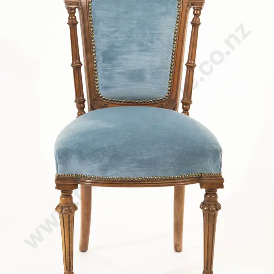 Set Six Late C19th French Walnut Dinning Chairs