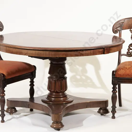 Set Eight WmIV Mahogany Dining Chairs and Extending Table