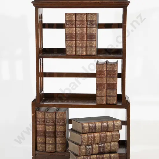 Edwardian Oak Bookcase with Set Historians History of the World
