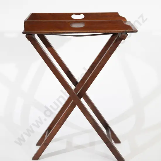 Victorian Mahogany Butlers Tray on Folding Stand