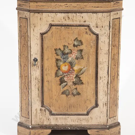 French Painted Corner Cupboard