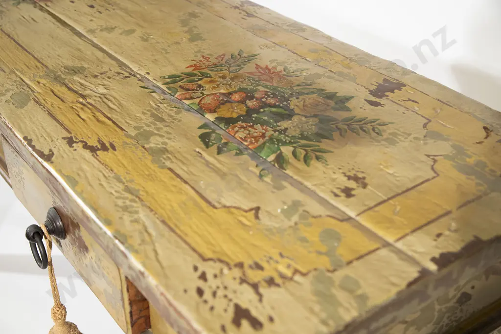 French Painted Rectangular Side Table Image 1++