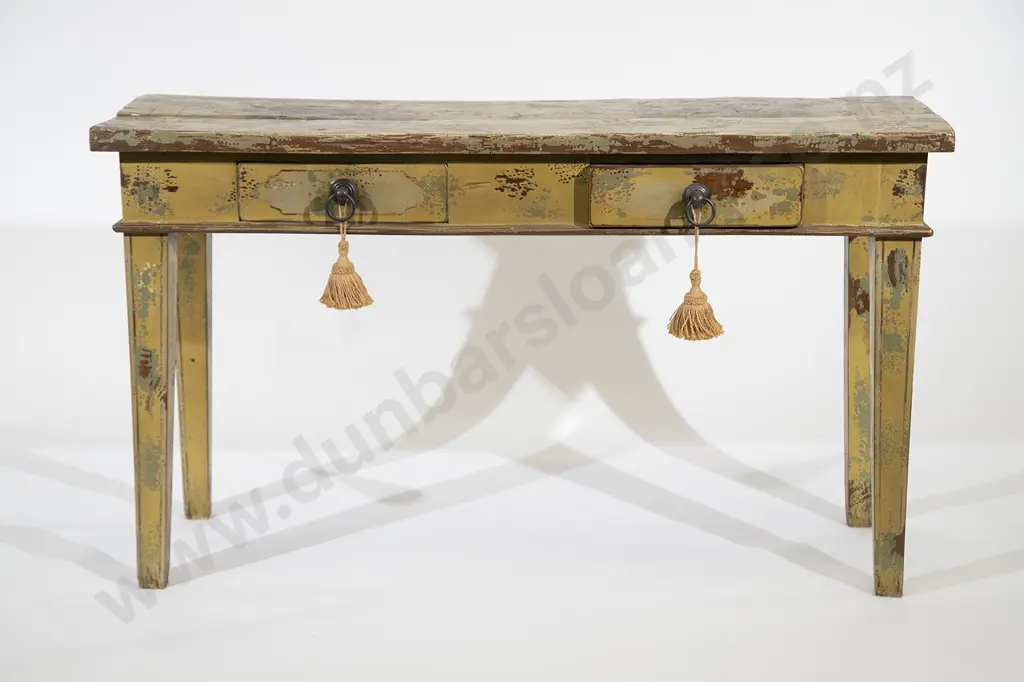 French Painted Rectangular Side Table Image 1++