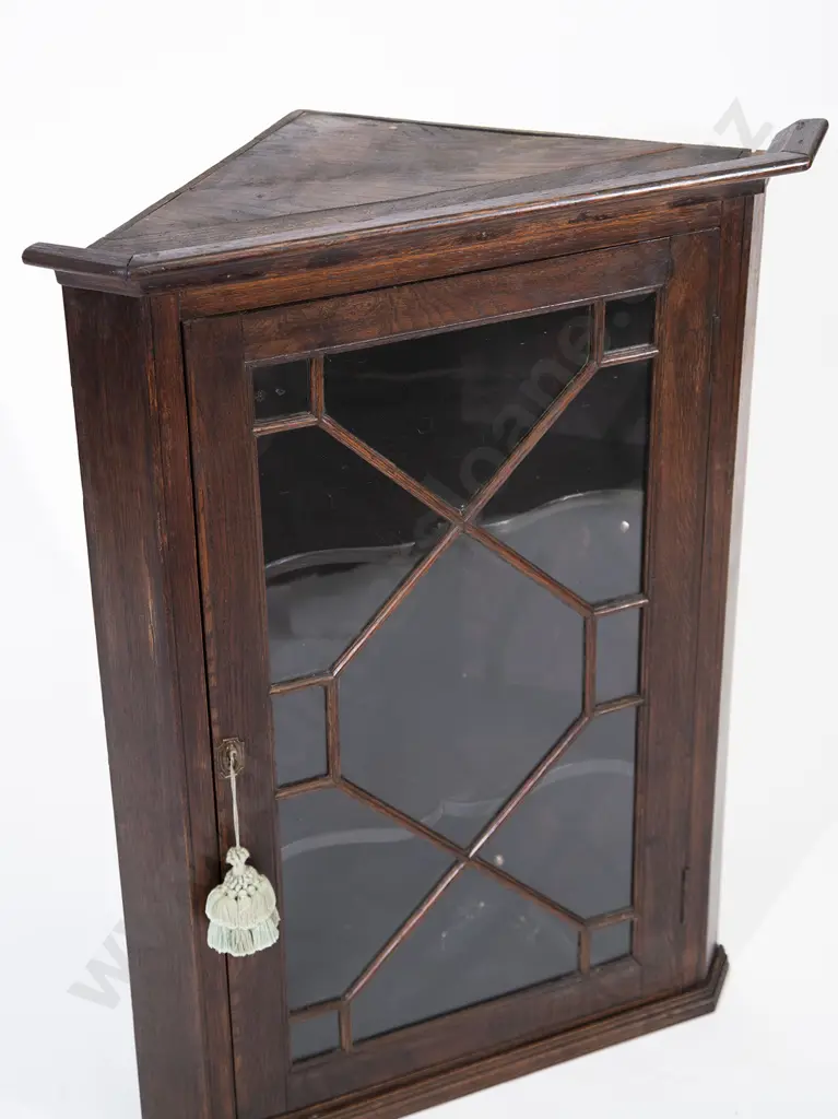 GeoIII Oak Hanging Corner Cupboard Image 1++