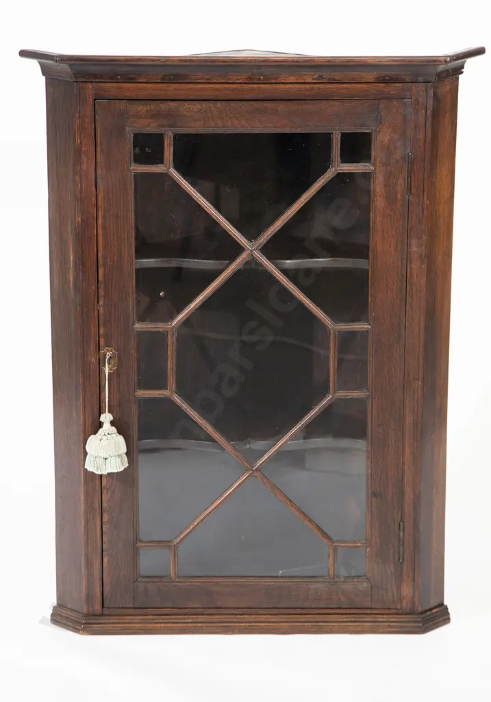 GeoIII Oak Hanging Corner Cupboard Image 1++