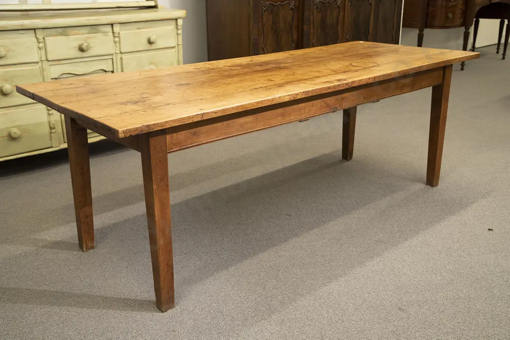 Late C19th French Provincial Fruitwood Farm House Table Image 1++