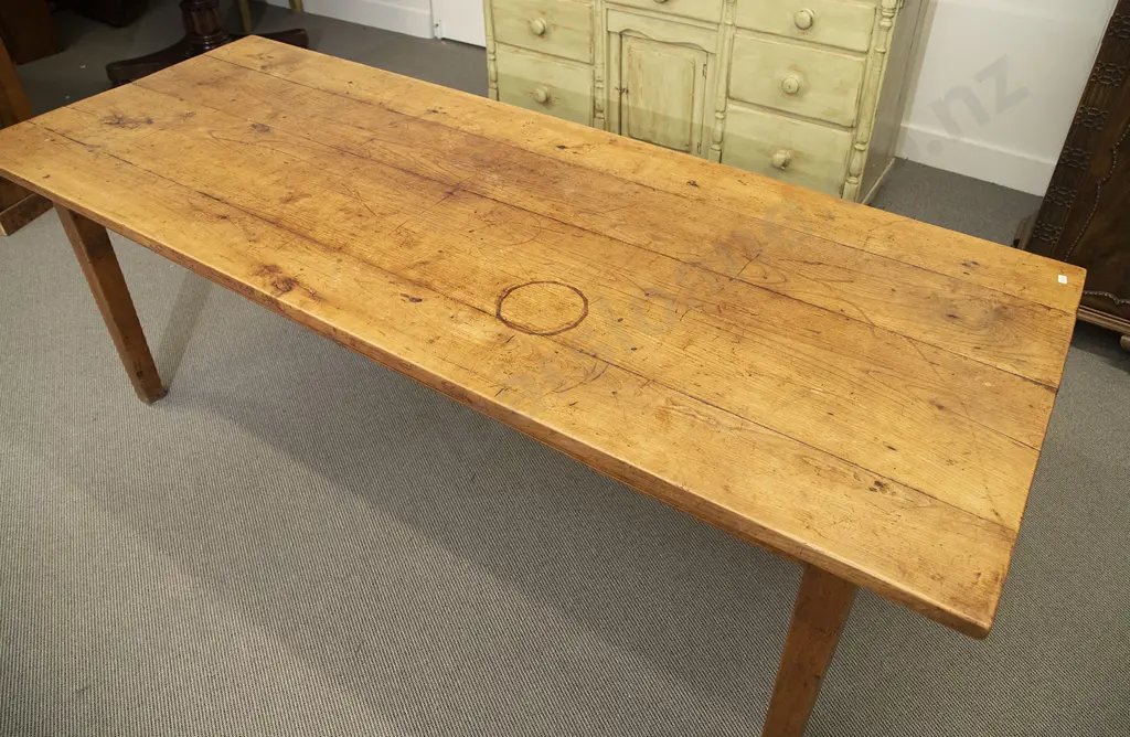 Late C19th French Provincial Fruitwood Farm House Table Image 1++