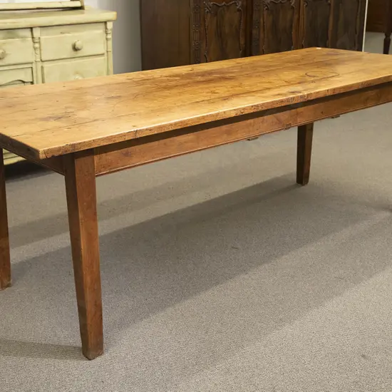 Late C19th French Provincial Fruitwood Farm House Table