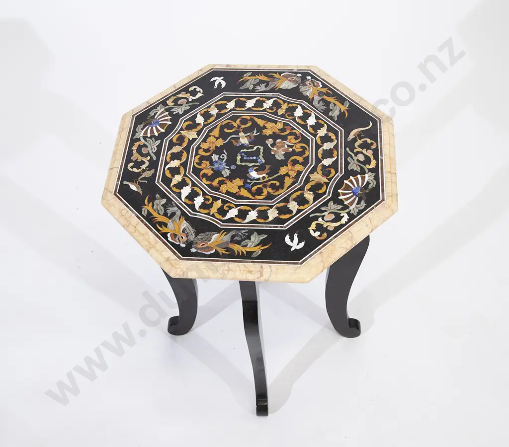 Italian Pietra Dura Octagonal Side Table Image 1++